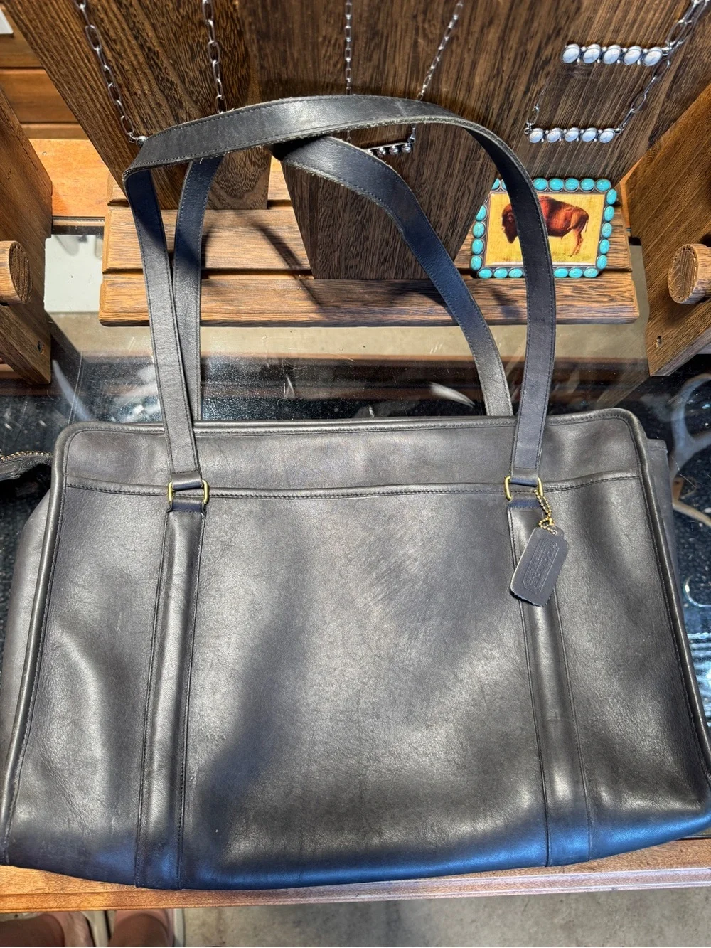 Vintage Authentic Coach Leather Tote Bag